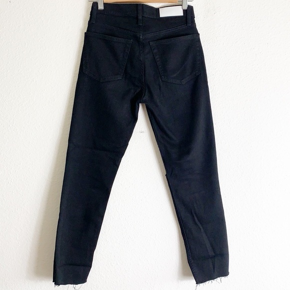 REDONE 90’s High Rise Ankle Cropped Black Jeans - Picture 3 of 14